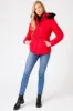 Jasmin Quilted Puffer Jacket With Faux Fur Trim Hood In Crimson - Tokyo Laundry sold by Tokyo Laundry