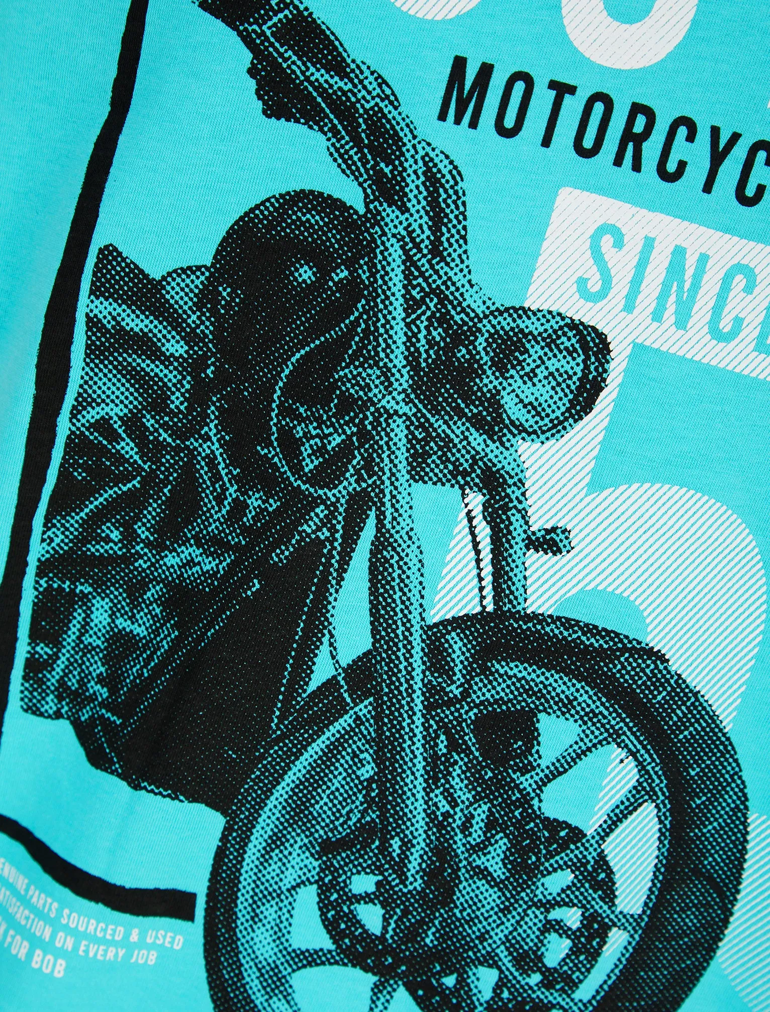 Custom Chop Shop Motif Cotton Jersey T-Shirt in Blue Curacao - South Shore sold by Tokyo Laundry product image thumbnail 3