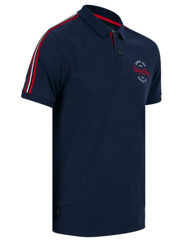 Taper Cotton Pique Polo Shirt in Sky Captain Navy - Tokyo Laundry sold by Tokyo Laundry