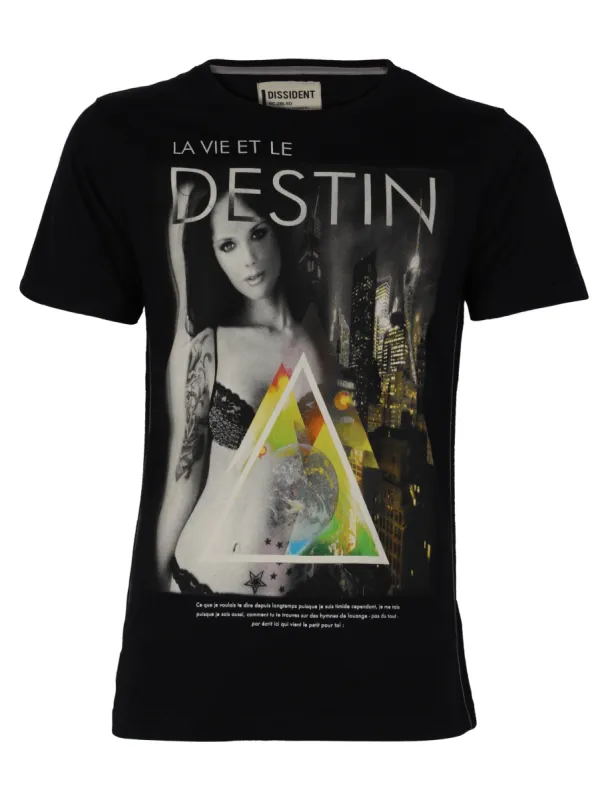 Dissident Crew Neck T-Shirt in Black sold by Tokyo Laundry