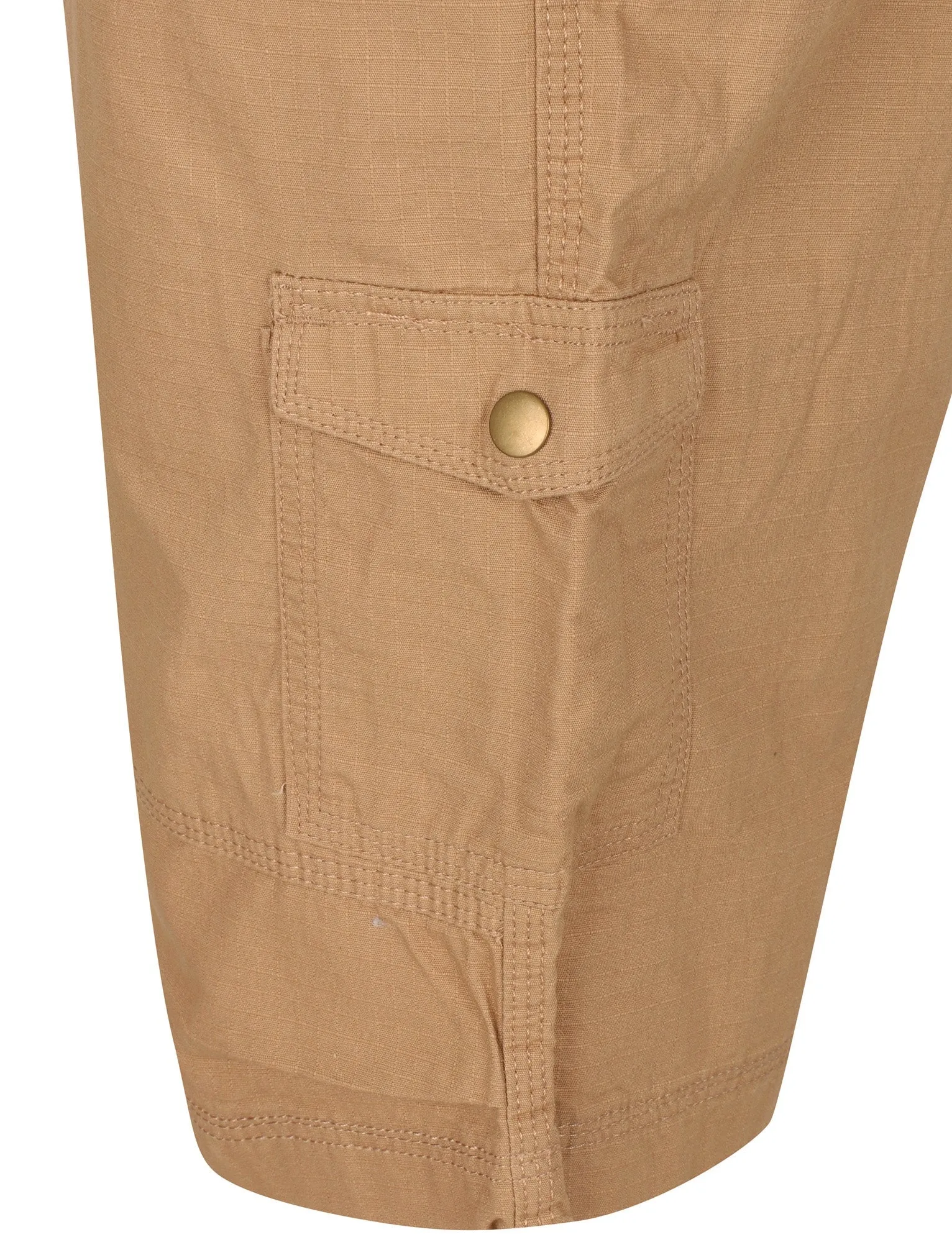 Juno Ripstop Cotton Cargo Shorts with Belt In Khaki Brown sold by Tokyo Laundry product image thumbnail 3