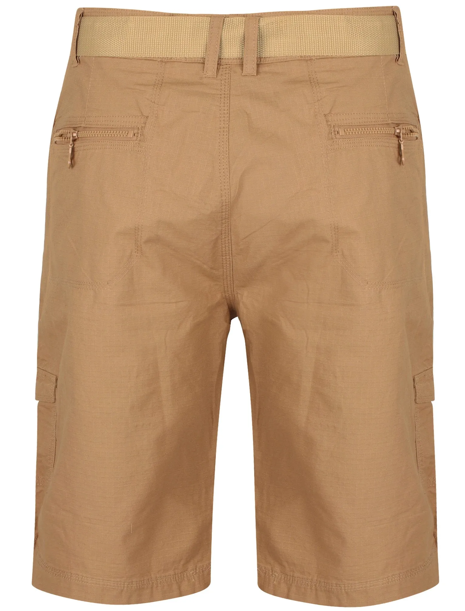 Juno Ripstop Cotton Cargo Shorts with Belt In Khaki Brown sold by Tokyo Laundry product image thumbnail 2