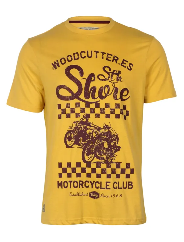 South Shore Woodcutter Printed T-shirt in yellow sold by Tokyo Laundry