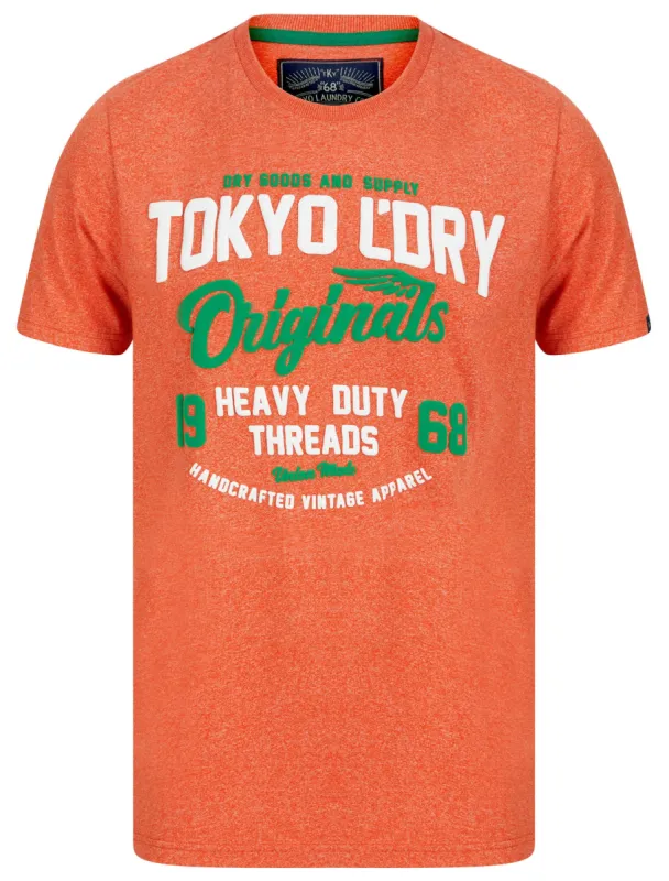 Heavy Duty Puffy Motif Cotton Jersey T-Shirt in Orange Grindle - Tokyo Laundry sold by Tokyo Laundry