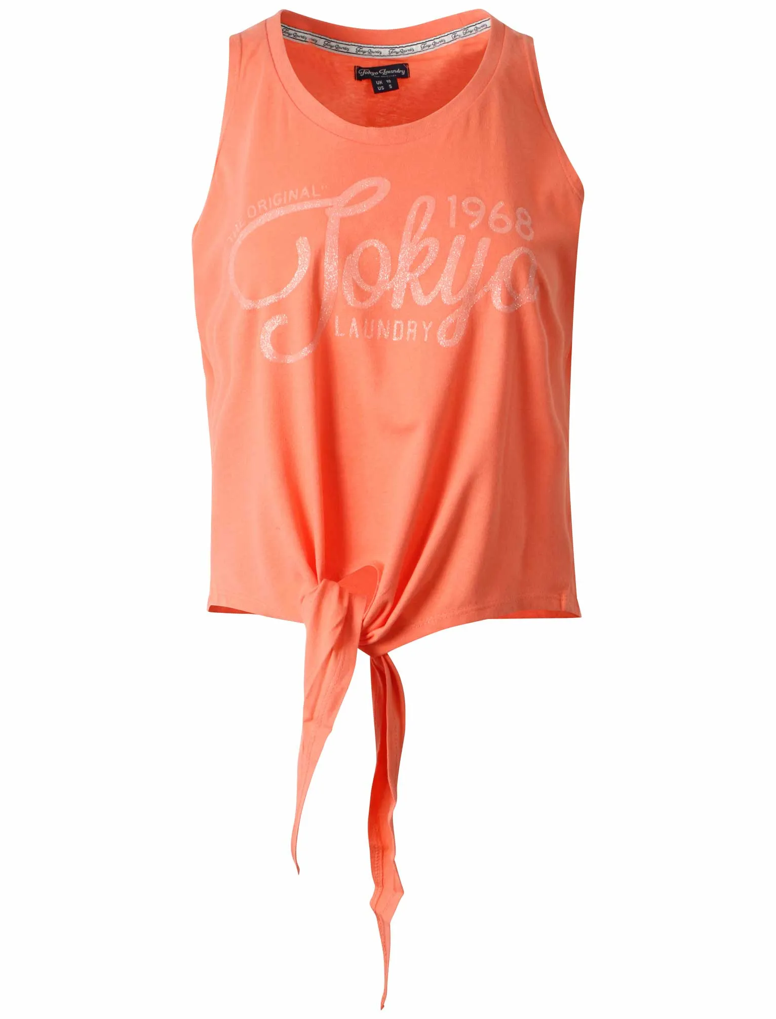 Tokyo Laundry Brooke orange sleeveless t-shirt sold by Tokyo Laundry