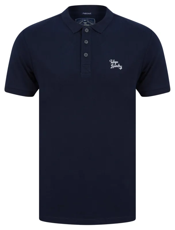 Marahau 3 Signature Cotton Pique Polo Shirt in Sky Captain Navy - Tokyo Laundry sold by Tokyo Laundry