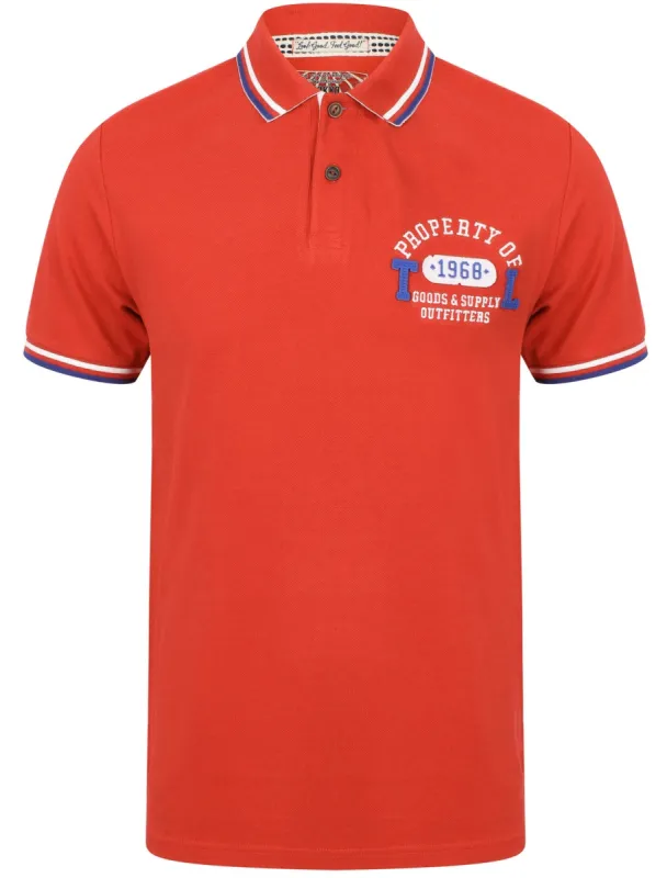 Maplehurst Cotton Pique Polo Shirt In Pompeian Red - Tokyo Laundry sold by Tokyo Laundry