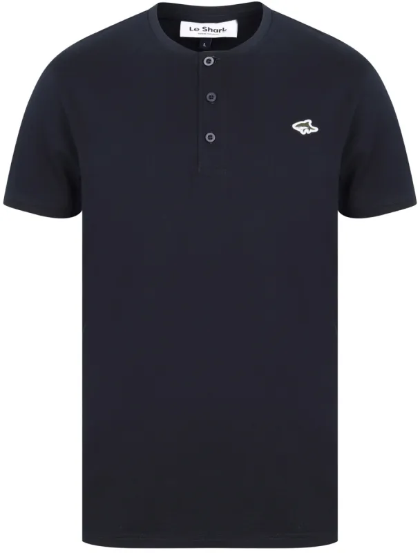 Kingshold Cotton Jersey Henley T-Shirt in Sky Captain Navy - Le Shark sold by Tokyo Laundry