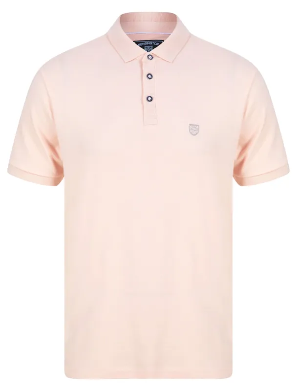 Penfold Cotton Rich Woven Polo Shirt in Blushing Pink - Kensington Eastside sold by Tokyo Laundry