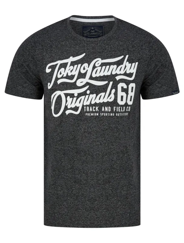 Zinger Motif Cotton Jersey Grindle T-Shirt in Dark Grey - Tokyo Laundry sold by Tokyo Laundry