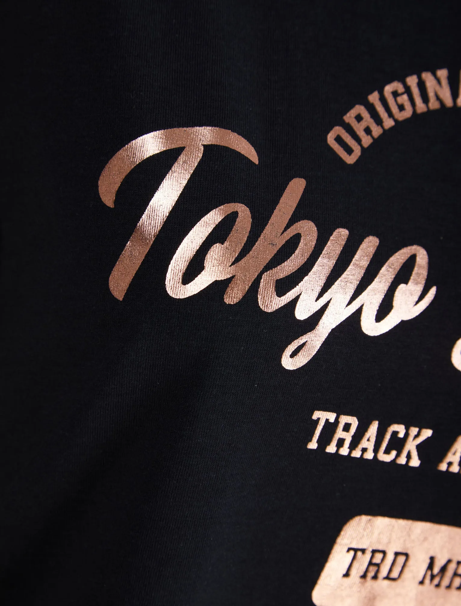Payton Rose Gold Foil Motif Cotton Jersey T-Shirt in Jet Black - Tokyo Laundry sold by Tokyo Laundry product image thumbnail 3