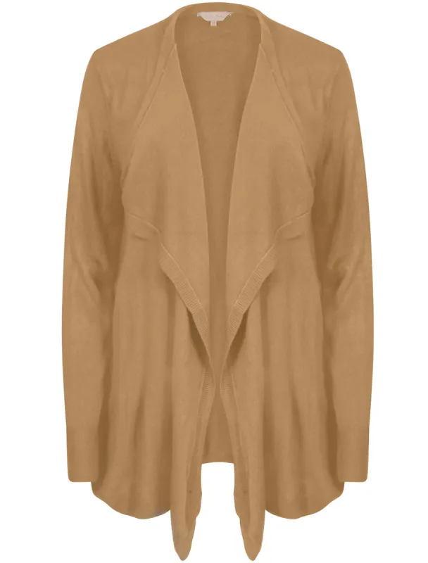 Rubens Waterfall Cardigan In Warm Sand - Plum Tree made by Tokyo Laundry