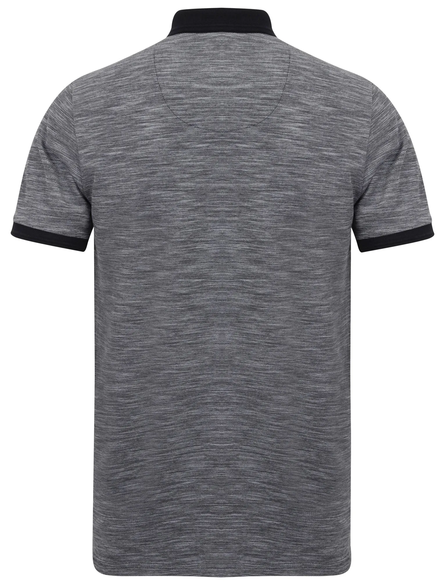 Hester Cotton Pique Polo Shirt in White/Navy Birdseye Space Dye - Kensington Eastside sold by Tokyo Laundry product image thumbnail 2