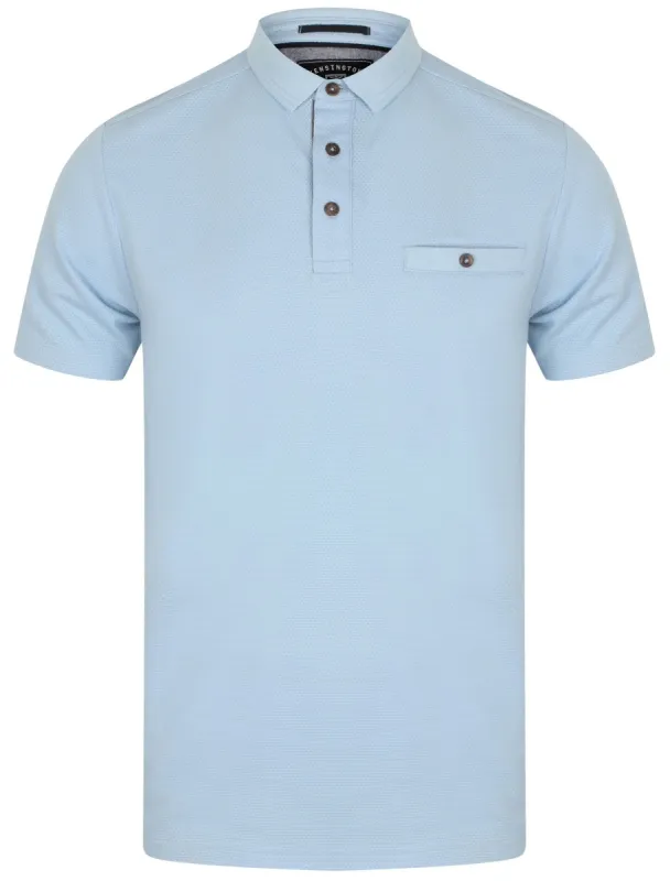 Landseer Textured Polo Shirt In Placid Blue - Kensington Eastside sold by Tokyo Laundry