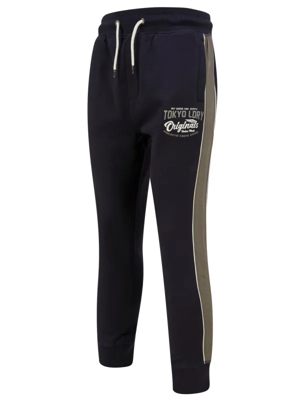 Travel Cuffed Joggers with Tape Detail in Sky Captain Navy - Tokyo Laundry sold by Tokyo Laundry