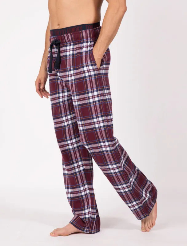 Zermatt Brushed Flannel Checked Lounge Pants in Vineyard Wine - Tokyo Laundry sold by Tokyo Laundry