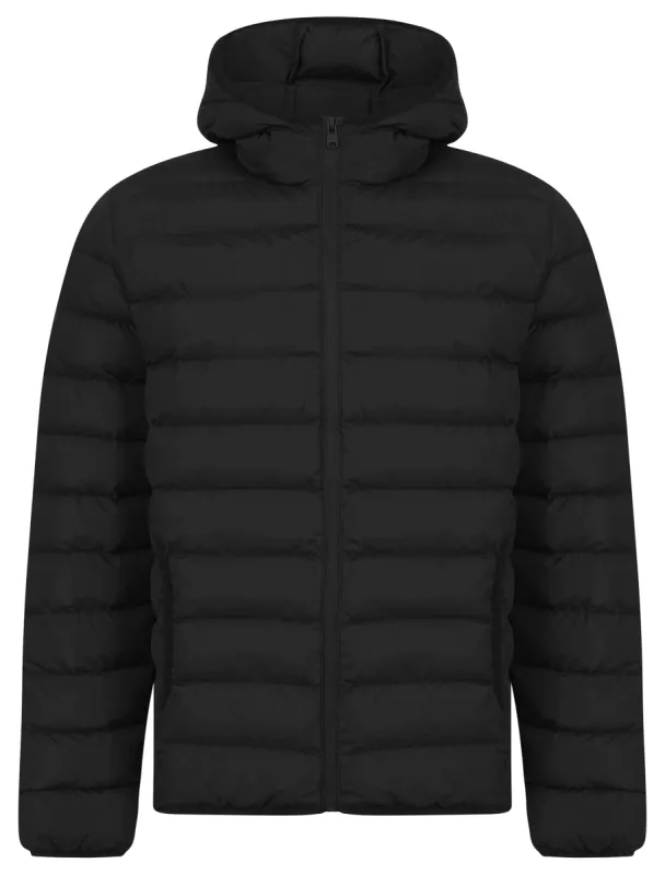 Tamary Quilted Puffer Jacket with Hood in Jet Black - Tokyo Laundry sold by Tokyo Laundry