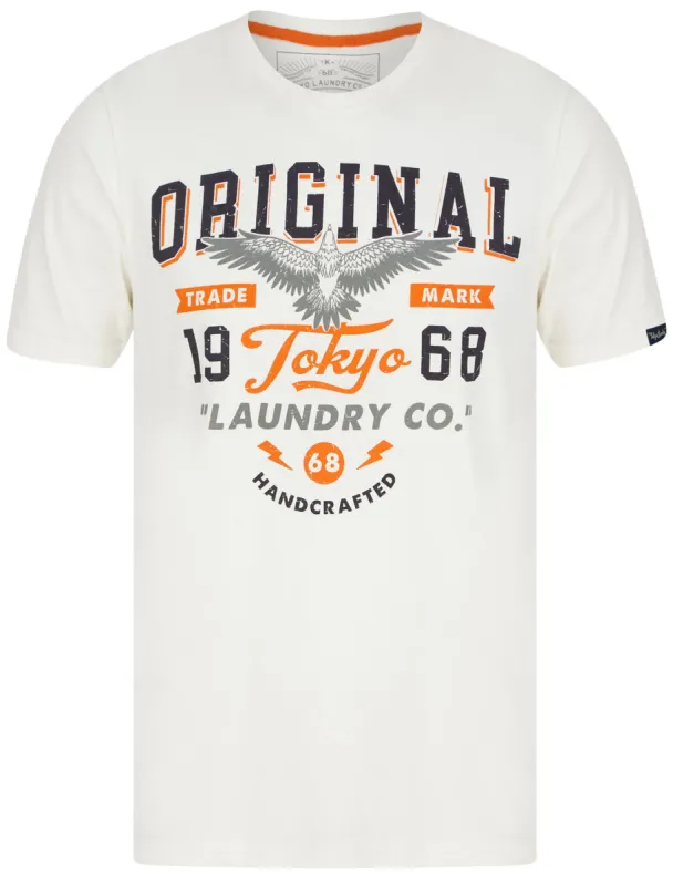 Original Flyer Motif Cotton Jersey T-Shirt in Snow White - Tokyo Laundry sold by Tokyo Laundry