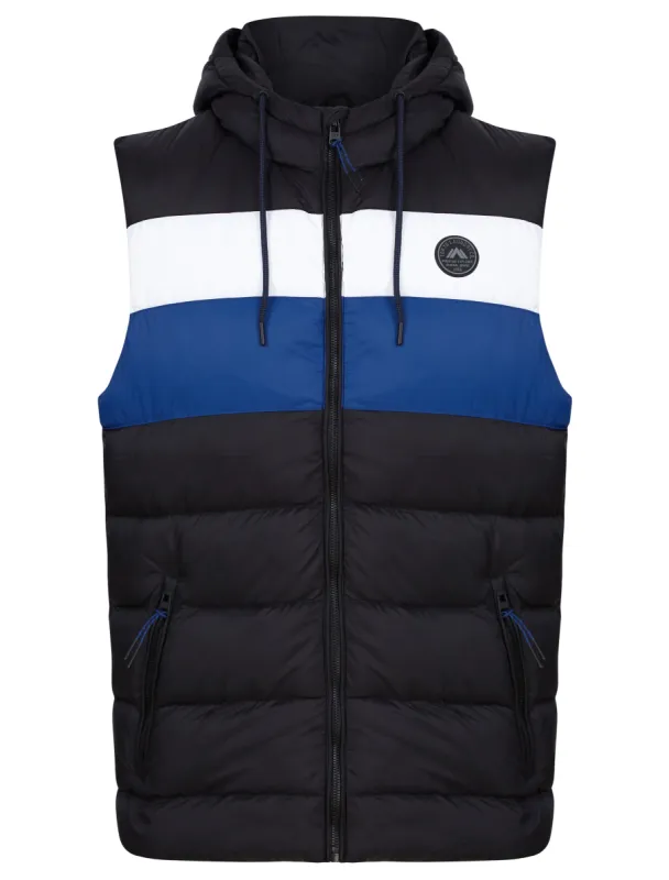 Therius Micro Fleece Lined Quilted Puffer Gilet with Hood in Sodalite Blue - Tokyo Laundry sold by Tokyo Laundry