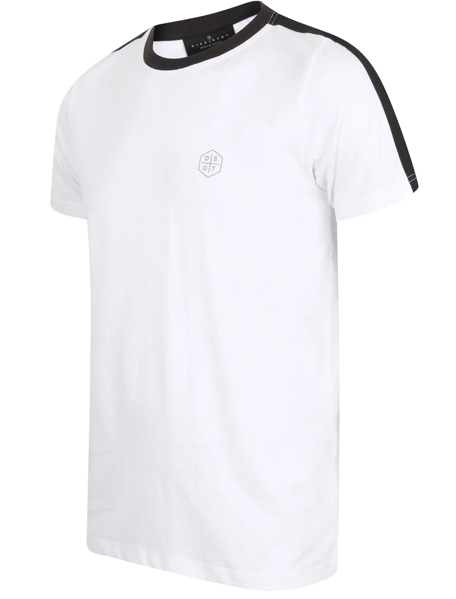Kara Cotton Jersey T-Shirt with Tape Detail Sleeves In Optic White - Dissident sold by Tokyo Laundry