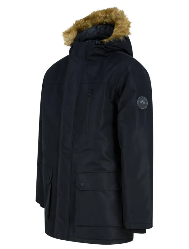 Hawara Taslon Parka Coat with Faux Fur Trim Hood in Black - Tokyo Laundry sold by Tokyo Laundry
