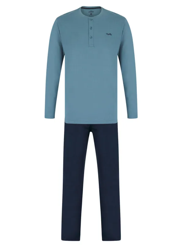 Deen 2pc Long Sleeve Cotton Loungewear Pyjama Set in Provincial Blue - Tokyo Laundry sold by Tokyo Laundry