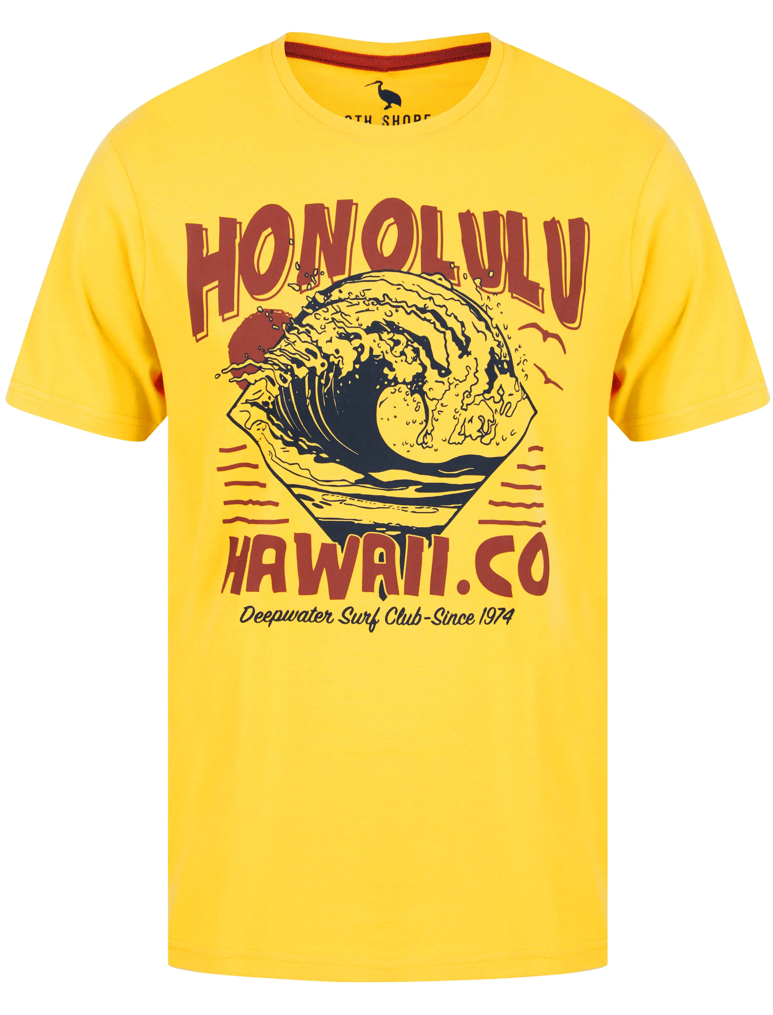 Honolulu Motif Cotton Jersey T-Shirt in Banana - South Shore sold by Tokyo Laundry
