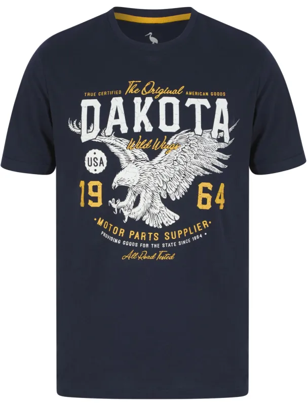 Dakota Wild Wings Motif Cotton Jersey T-Shirt in Sky Captain Navy - South Shore sold by Tokyo Laundry