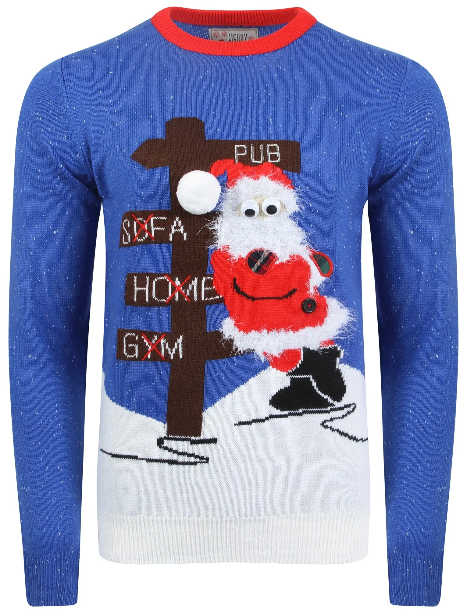 Merry Christmas blue Drunk Santa jumper sold by Tokyo Laundry