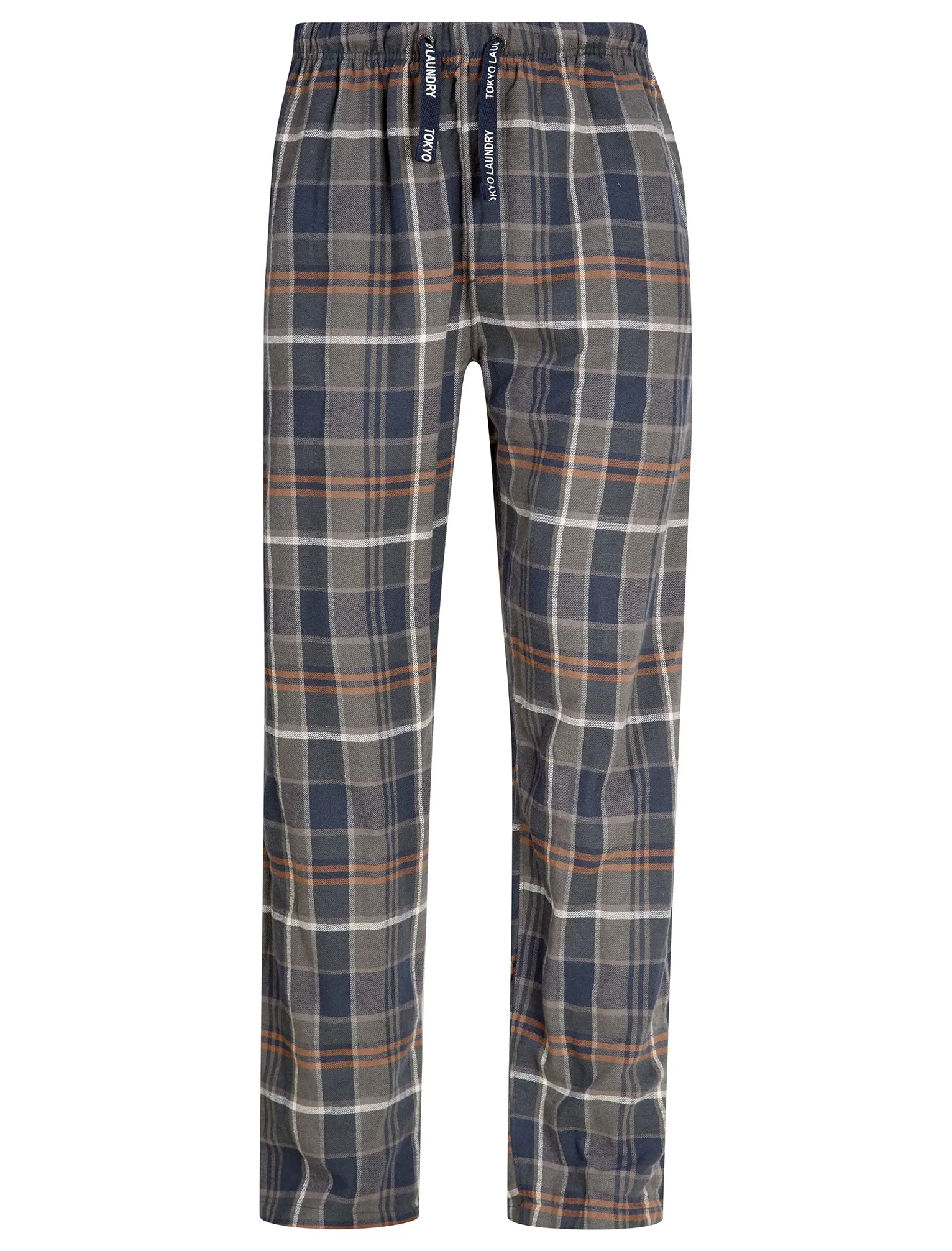 Leslie Checked Brush Flannel Cotton Lounge Pants in Green / Navy - Tokyo Laundry sold by Tokyo Laundry