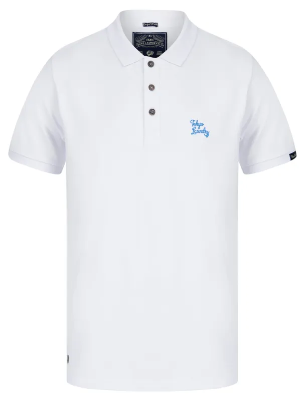 Mortimer Signature Cotton Pique Polo Shirt in Optic White - Tokyo Laundry made by Tokyo Laundry
