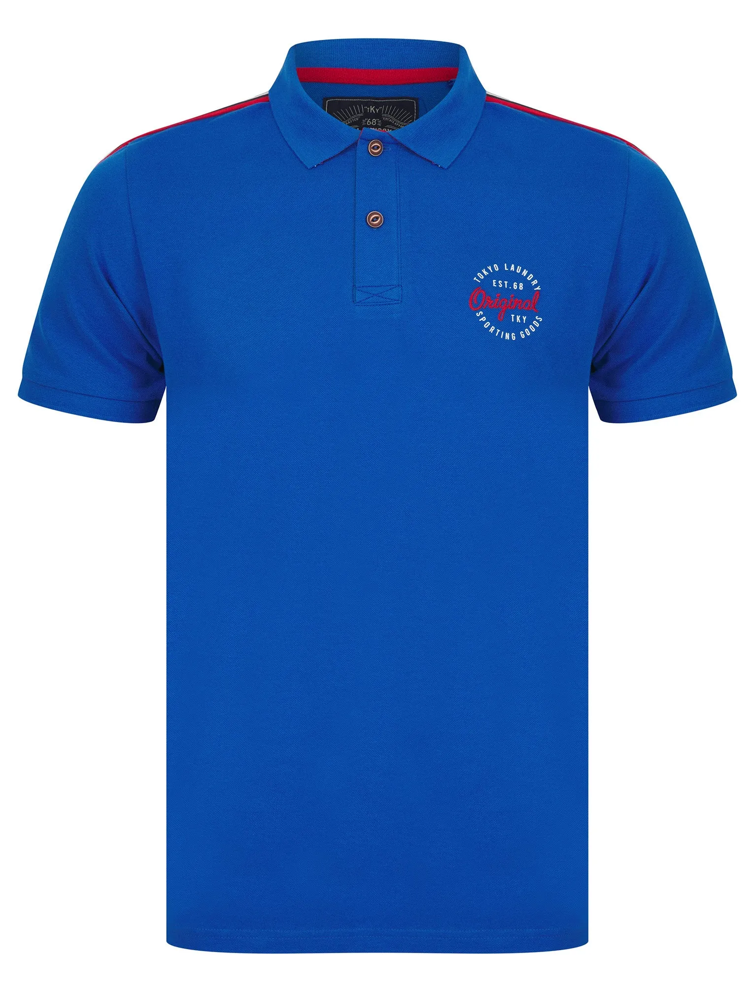 Tape Cotton Pique Polo Shirt in Jet Blue - Tokyo Laundry sold by Tokyo Laundry product image thumbnail 2