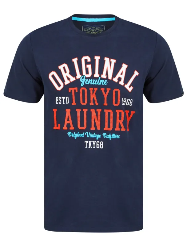 Dischord Motif Cotton Jersey T-Shirt in Sky Captain Navy - Tokyo Laundry sold by Tokyo Laundry