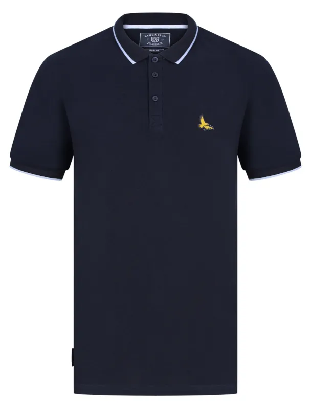 Stenhouse Cotton Pique Polo Shirt in Sky Captain Navy - Kensington Eastside sold by Tokyo Laundry