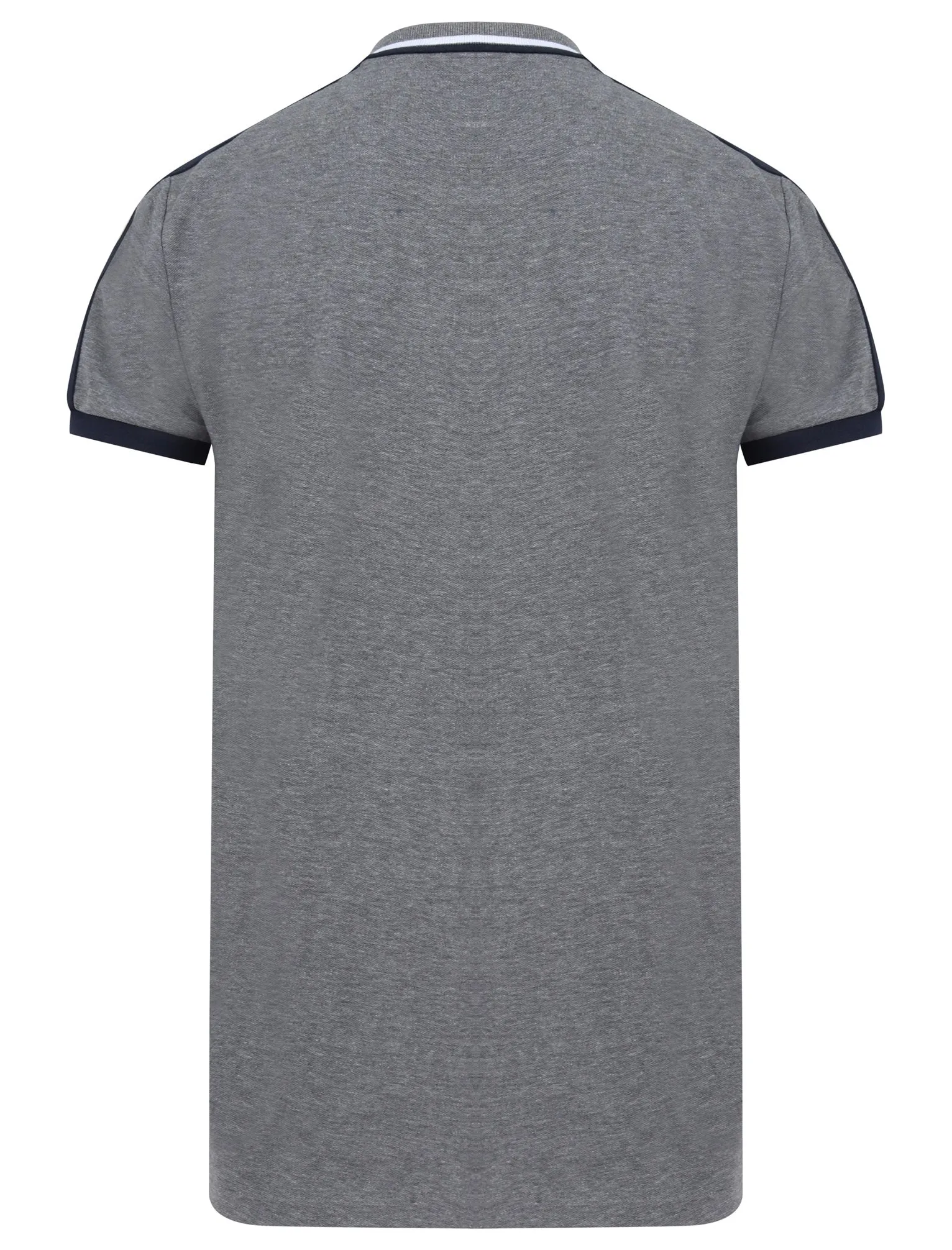 Crown Cotton Pique Polo Shirt with Racer Stripe Sleeves In Mid Grey Marl - Le Shark sold by Tokyo Laundry product image thumbnail 3