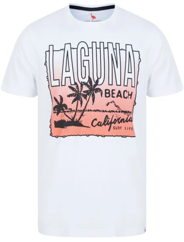 Laguna Motif Cotton Jersey T-Shirt in Bright White - South Shore sold by Tokyo Laundry