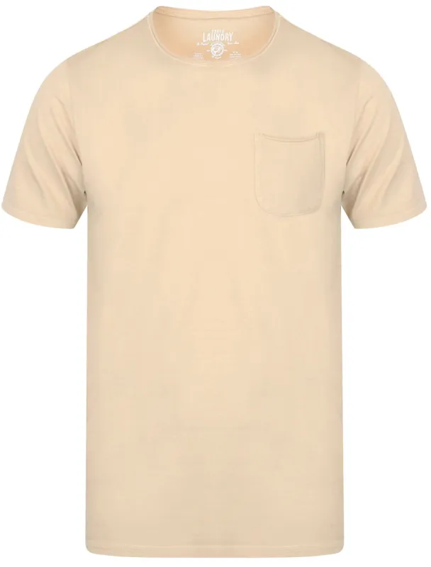Zac Crew Neck Cotton T-Shirt with Pocket In Oyster - Tokyo Laundry sold by Tokyo Laundry