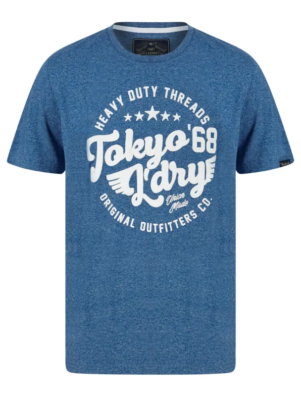 Pitcher Motif Cotton Jersey Grindle T-Shirt in Light Blue - Tokyo Laundry sold by Tokyo Laundry