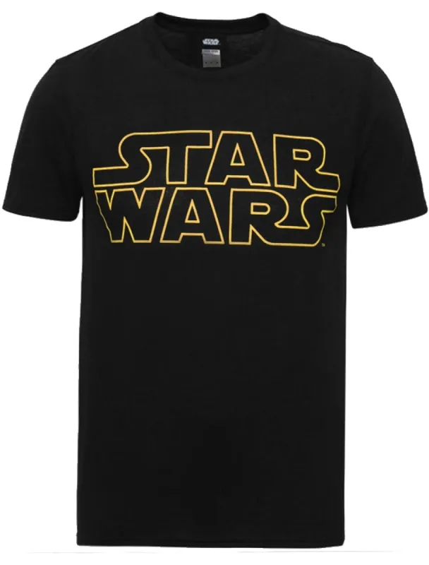 Star Wars Logo Crew Neck T-Shirt in Black / Yellow sold by Tokyo Laundry