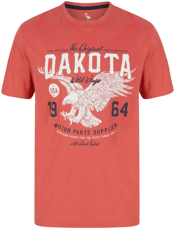 Dakota Wild Wings Motif Cotton Jersey T-Shirt in Garnet Rose - South Shore sold by Tokyo Laundry