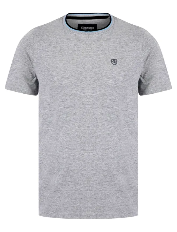 Westport Cotton Jersey Crew Neck Ringer T-Shirt in Light Grey Marl - Kensington Eastside sold by Tokyo Laundry