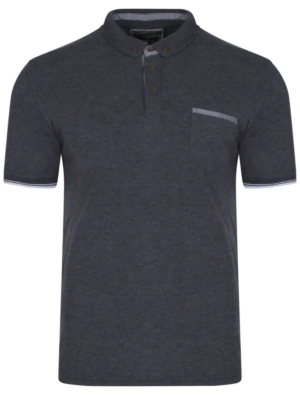 Callcott Polo Shirt in Blue Marl - Kensington Eastside sold by Tokyo Laundry