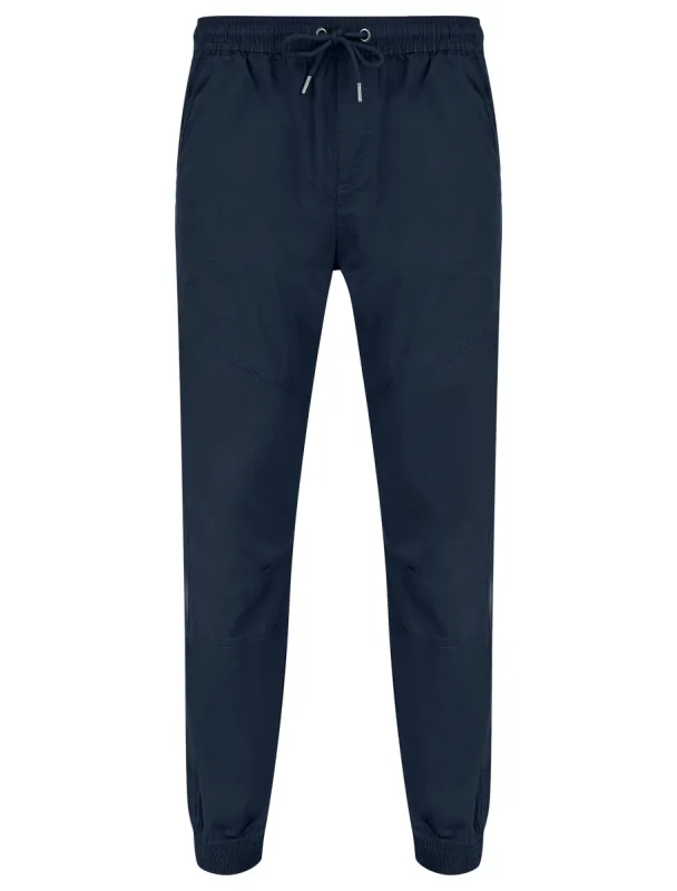 Portmany Stretch Cotton Twill Cuffed Cargo Jogger Pants in Parisian Night Blue - Tokyo Laundry sold by Tokyo Laundry