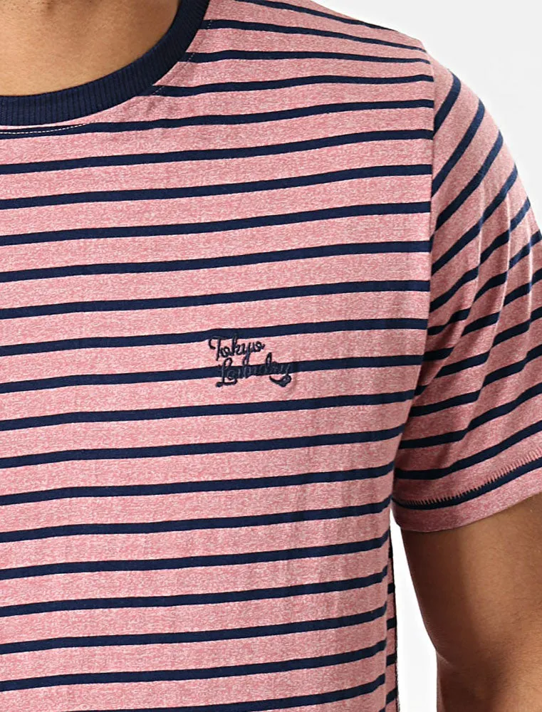 Pacora Grindle Stripe Cotton T-Shirt In Faded Peach - Tokyo Laundry sold by Tokyo Laundry product image thumbnail 3