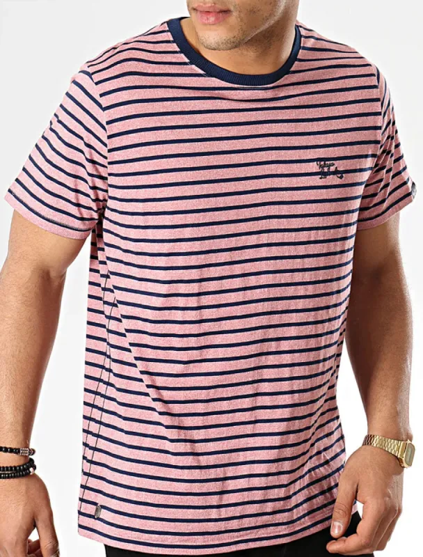 Pacora Grindle Stripe Cotton T-Shirt In Faded Peach - Tokyo Laundry sold by Tokyo Laundry