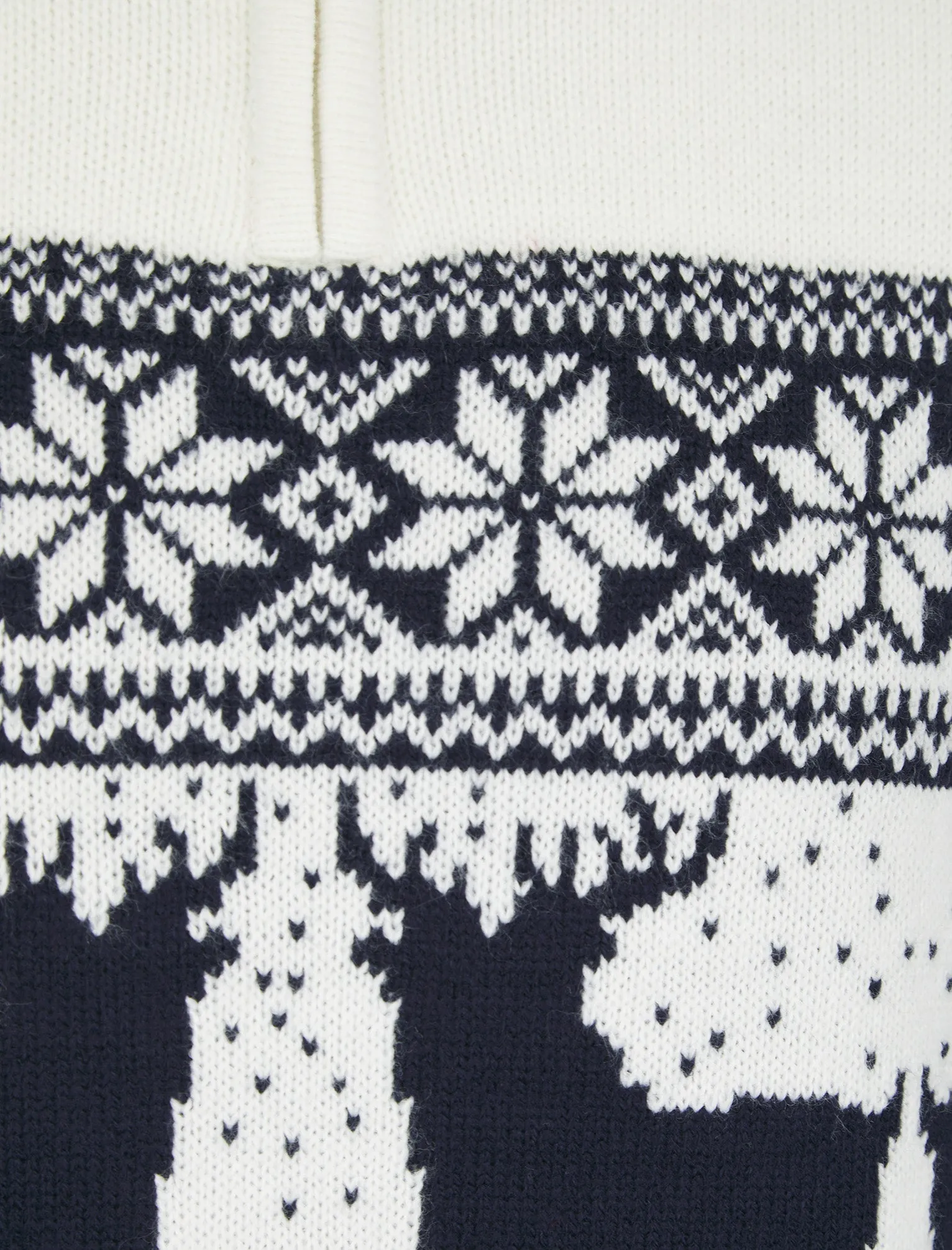 Men's Gullfoss 2 Nordic Fair Isle Jacquard Knit Jumper with Quarter Zip Funnel Neck in Laundered Ecru - Merry Christmas sold by Tokyo Laundry product image thumbnail 3