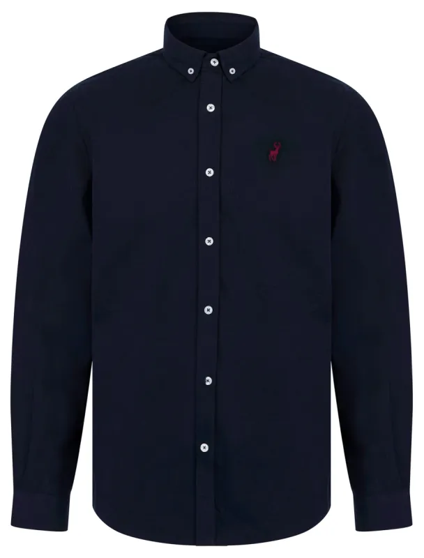 Leyburn Cotton Twill Long Sleeve Shirt in Sky Captain Navy - Kensington Eastside sold by Tokyo Laundry
