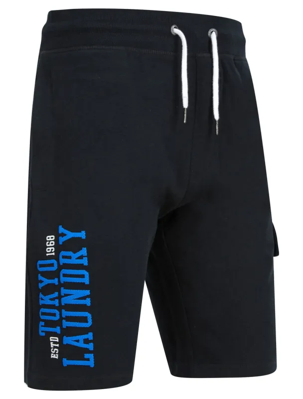 Siding Multi-Pocket Brushback Fleece Jogger Shorts in Jet Black - Tokyo Laundry sold by Tokyo Laundry
