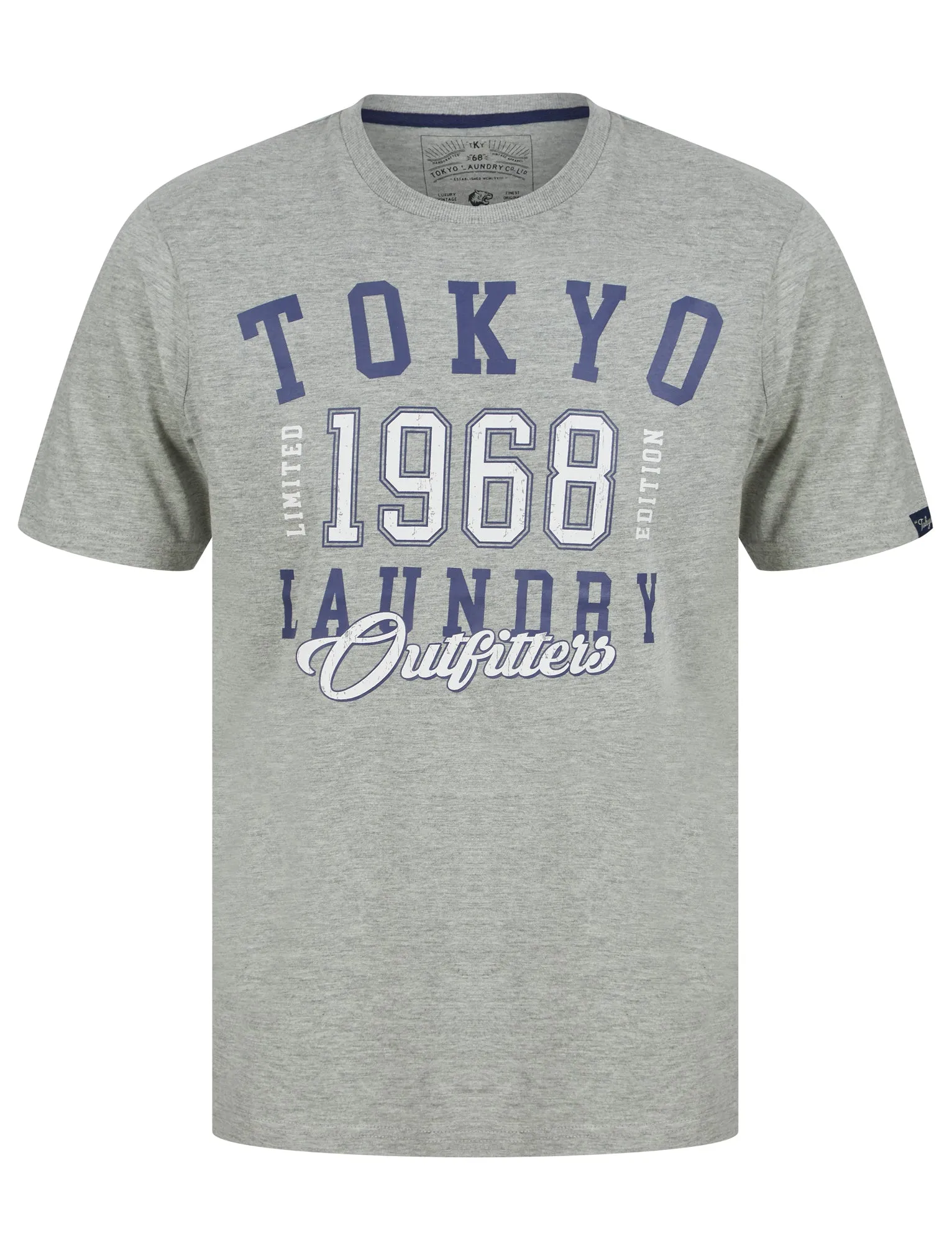 Moored Motif Cotton Jersey T-Shirt in Light Grey Marl - Tokyo Laundry sold by Tokyo Laundry