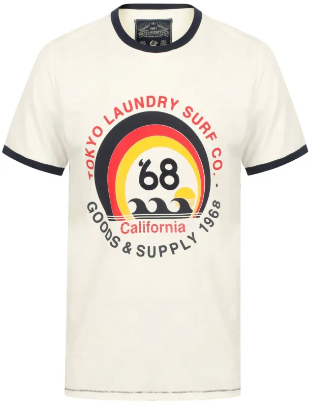 Summer Haze Cotton Ringer T-Shirt In Snow White - Tokyo Laundry sold by Tokyo Laundry